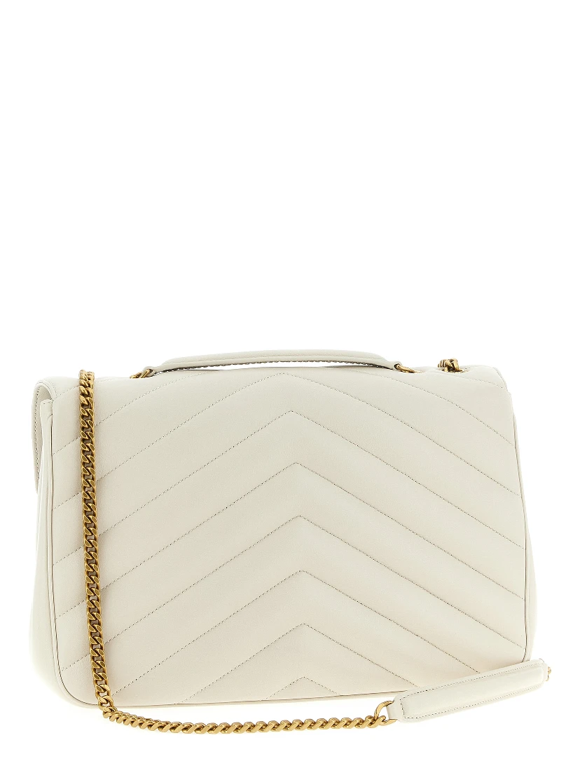 Beige Lamb Leather Shoulder Bag