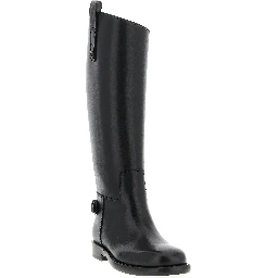 Black Calfskin Over The Knee