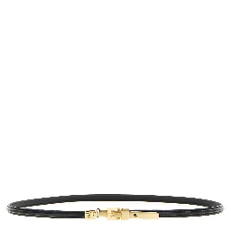 Black Calfskin Thin Belt