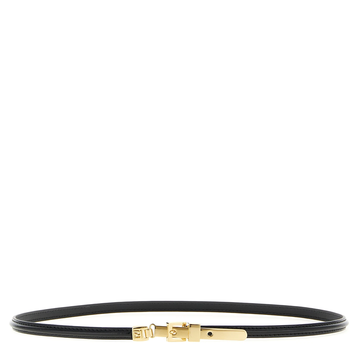 Black Calfskin Thin Belt