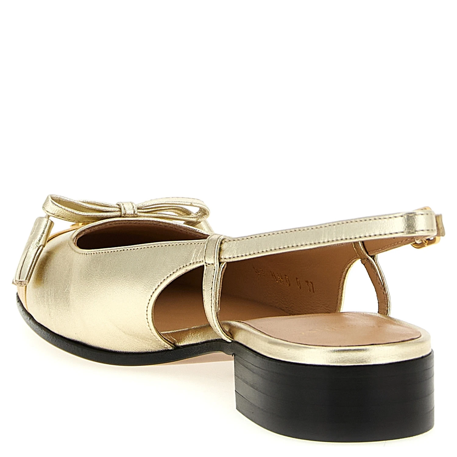 Gold Leather Ballet Flats