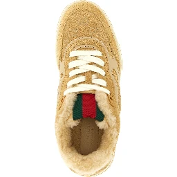 Beige Calfskin Athletic Sneakers