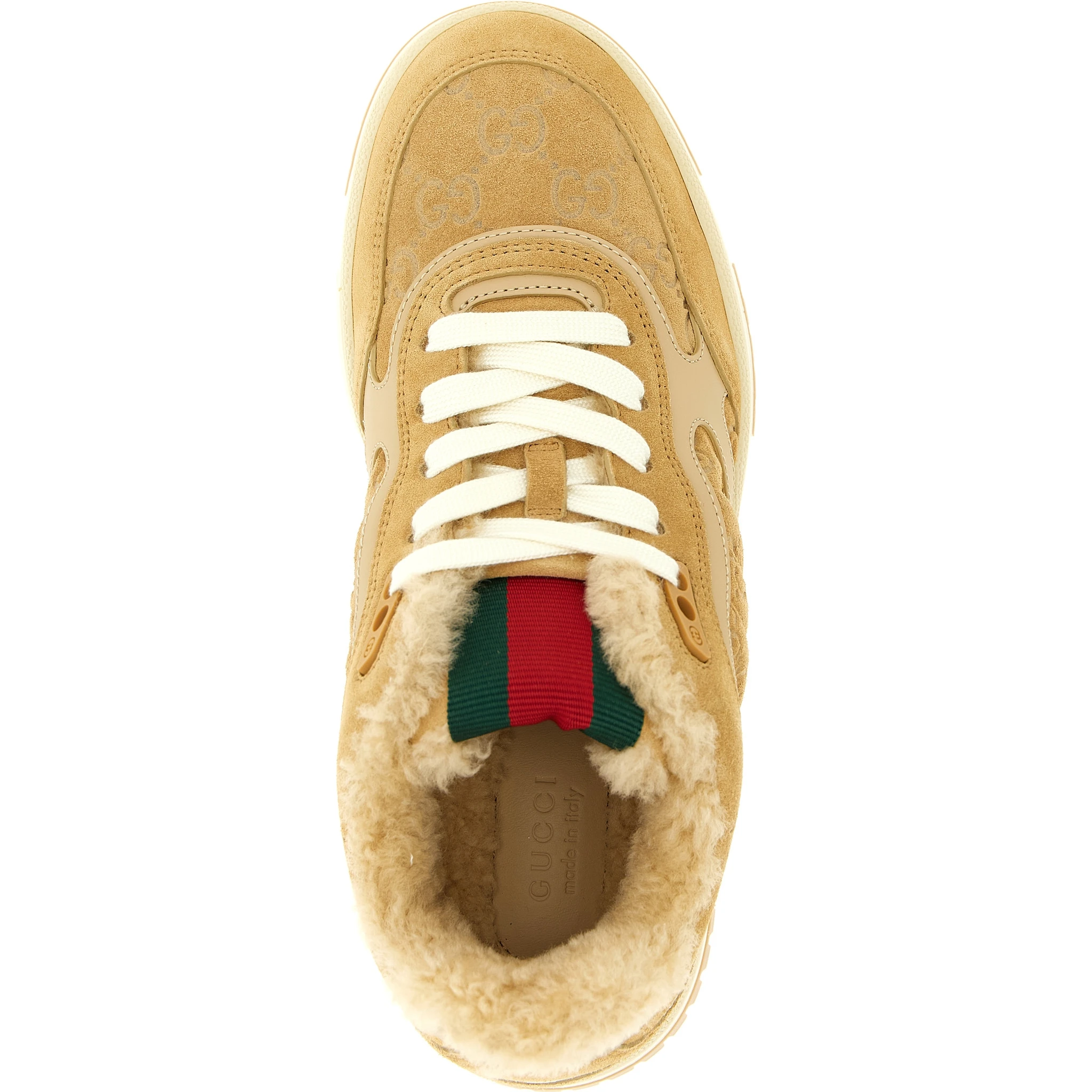 Beige Calfskin Athletic Sneakers