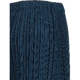 Blue Polyester Casual Pants