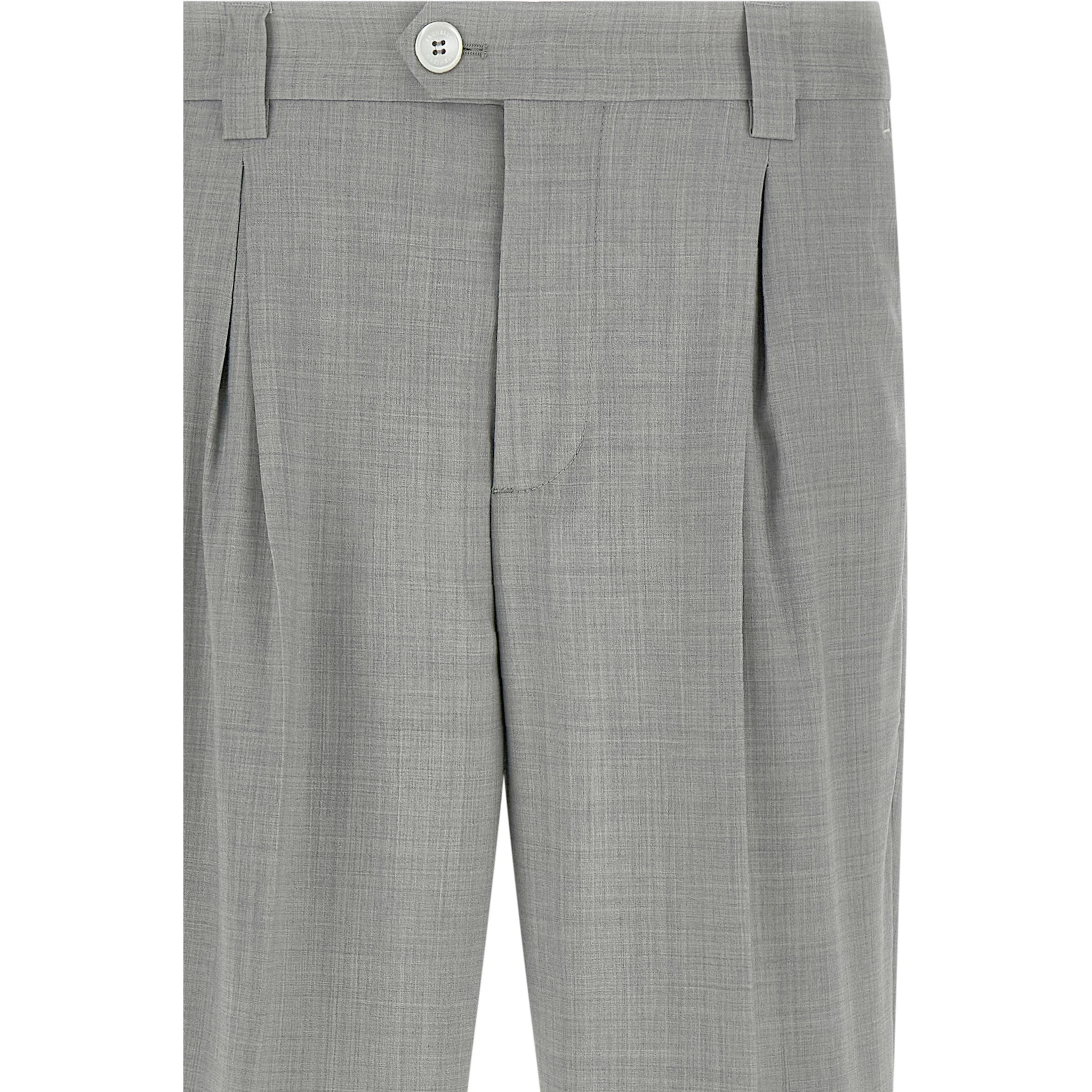 Gray Virgin Wool Dress Pants
