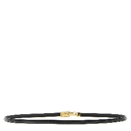 Black Calfskin Thin Belt