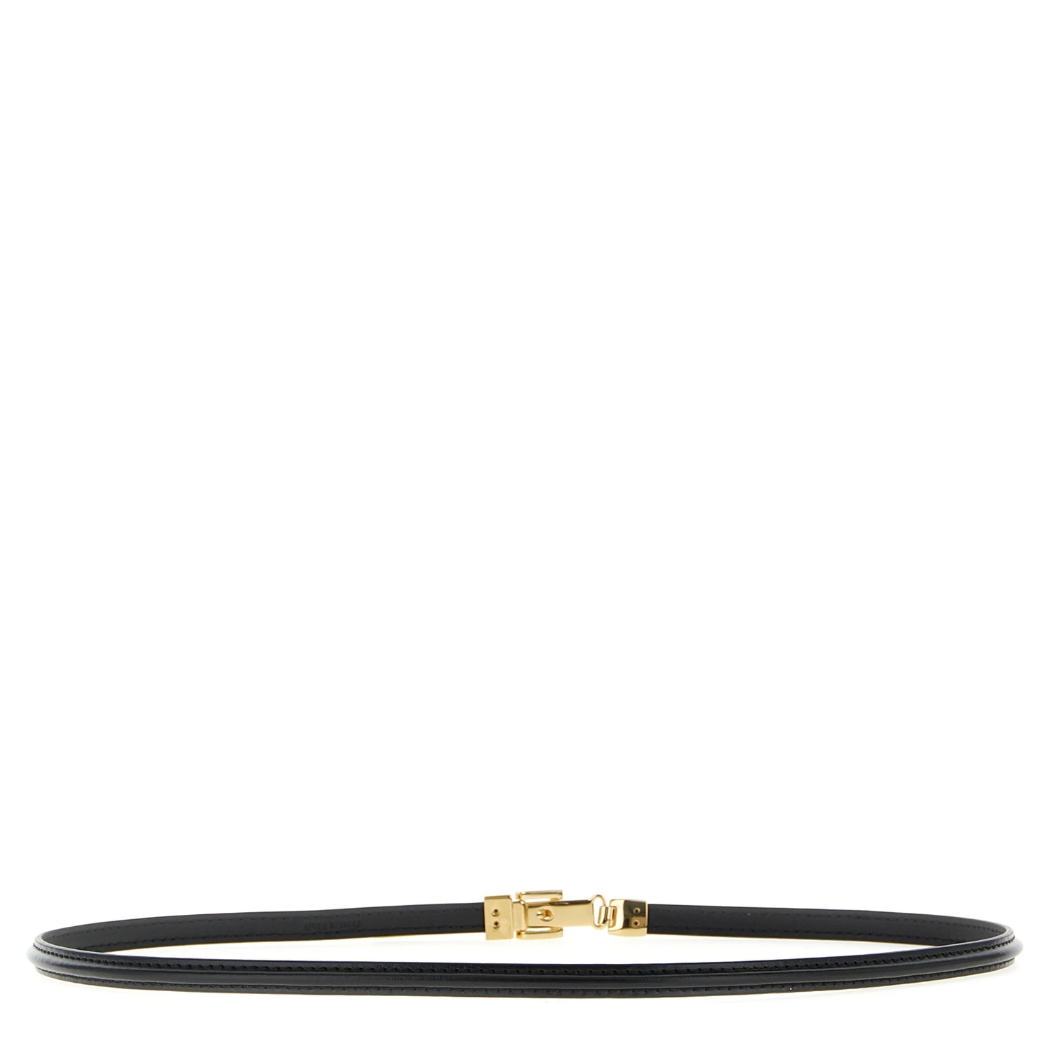 Black Calfskin Thin Belt