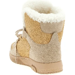 Beige Calfskin Ankle Boots