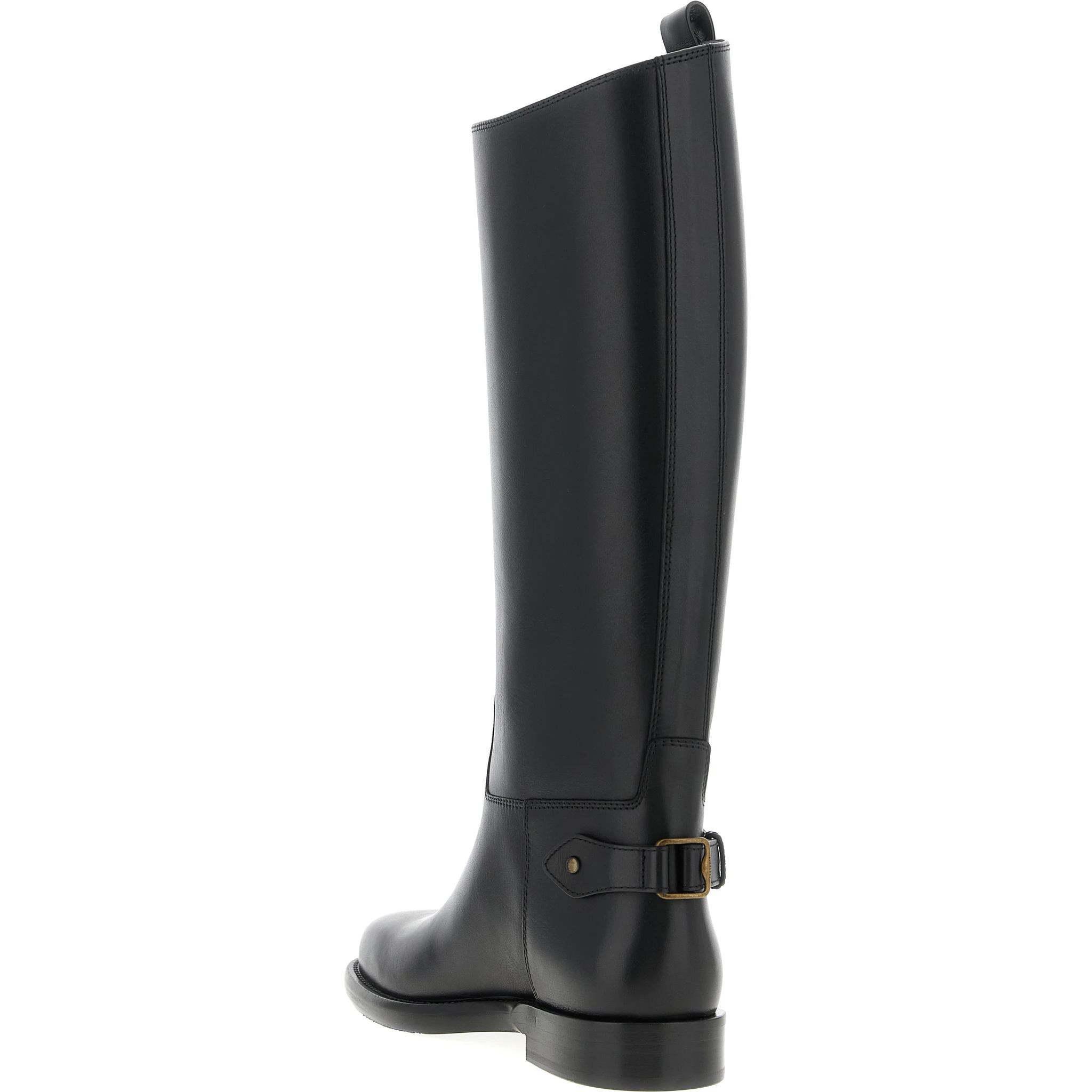 Black Calfskin Over The Knee