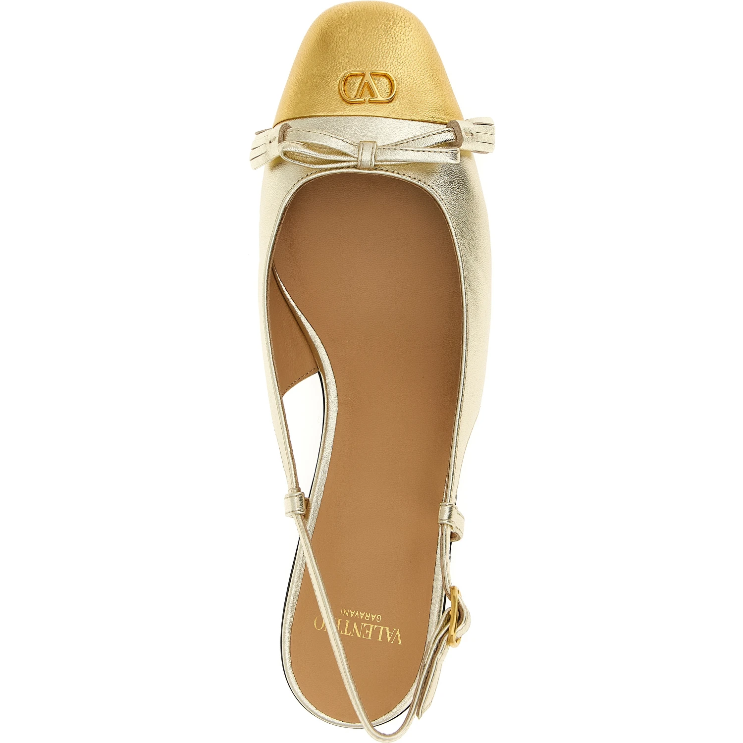 Gold Leather Ballet Flats