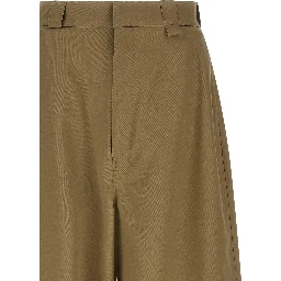 Beige Polyester Chino Pants