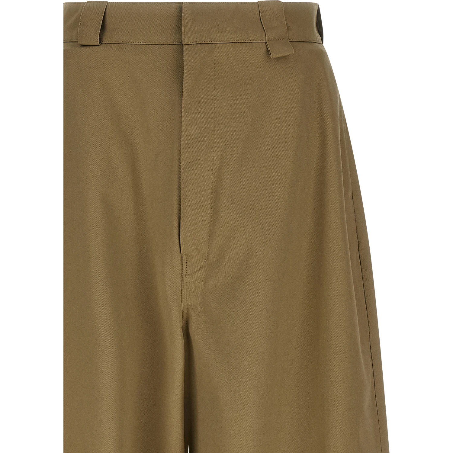 Beige Polyester Chino Pants