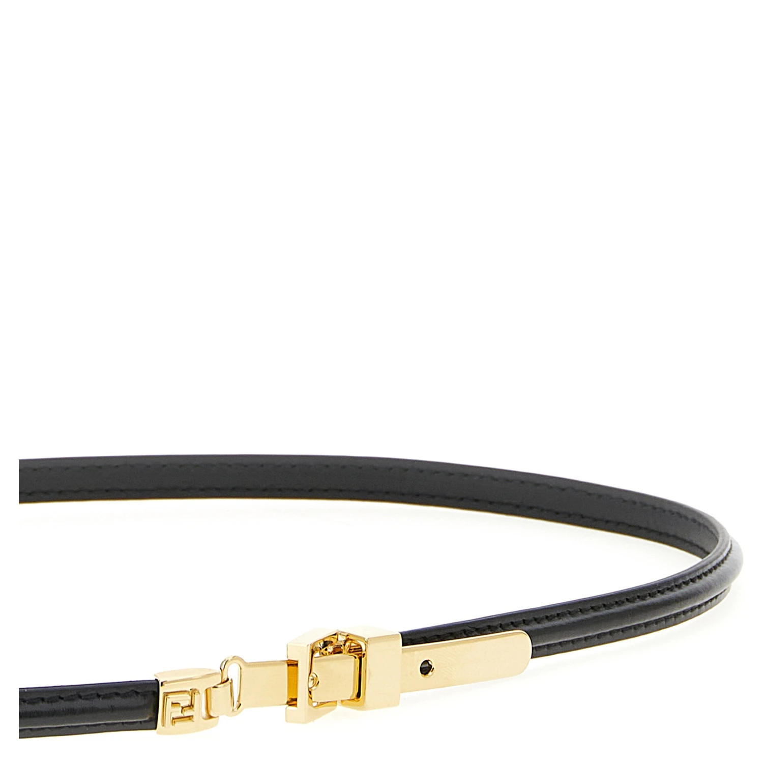 Black Calfskin Thin Belt