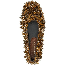 Brown Viscose Ballet Flats
