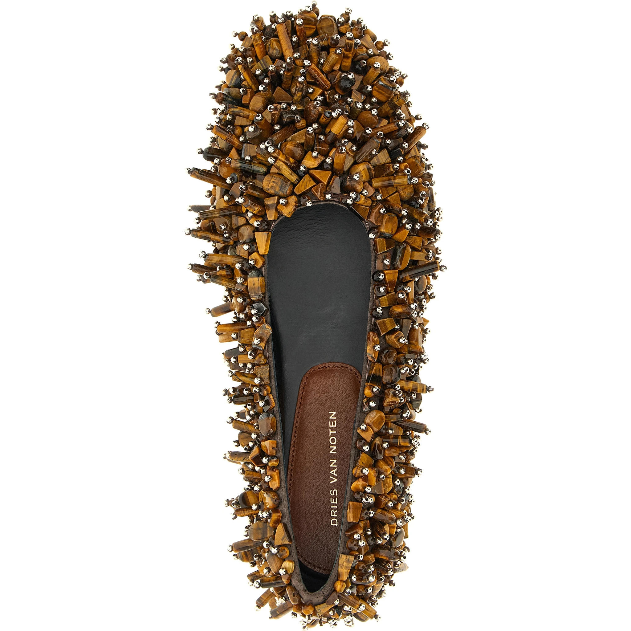 Brown Viscose Ballet Flats
