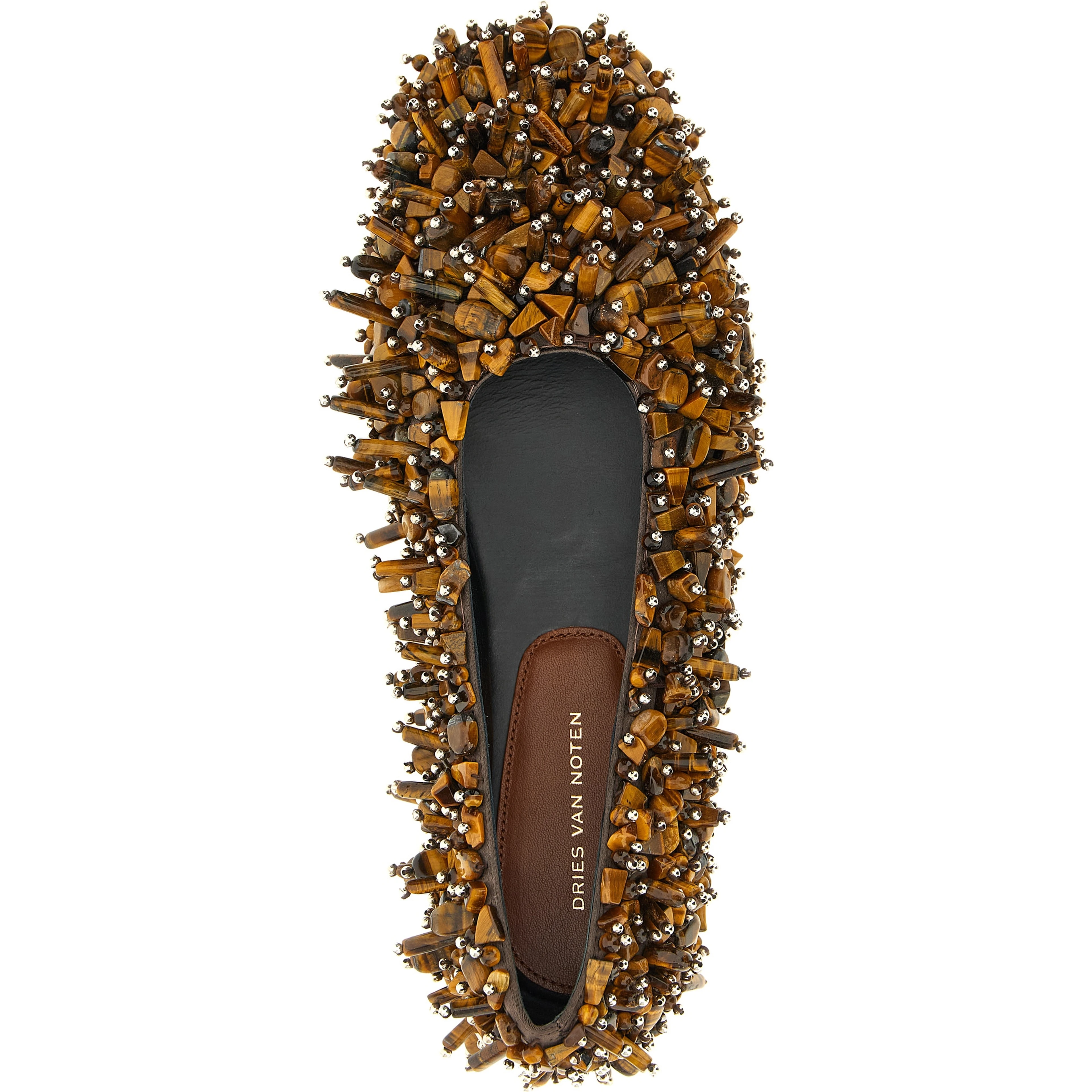 Brown Viscose Ballet Flats