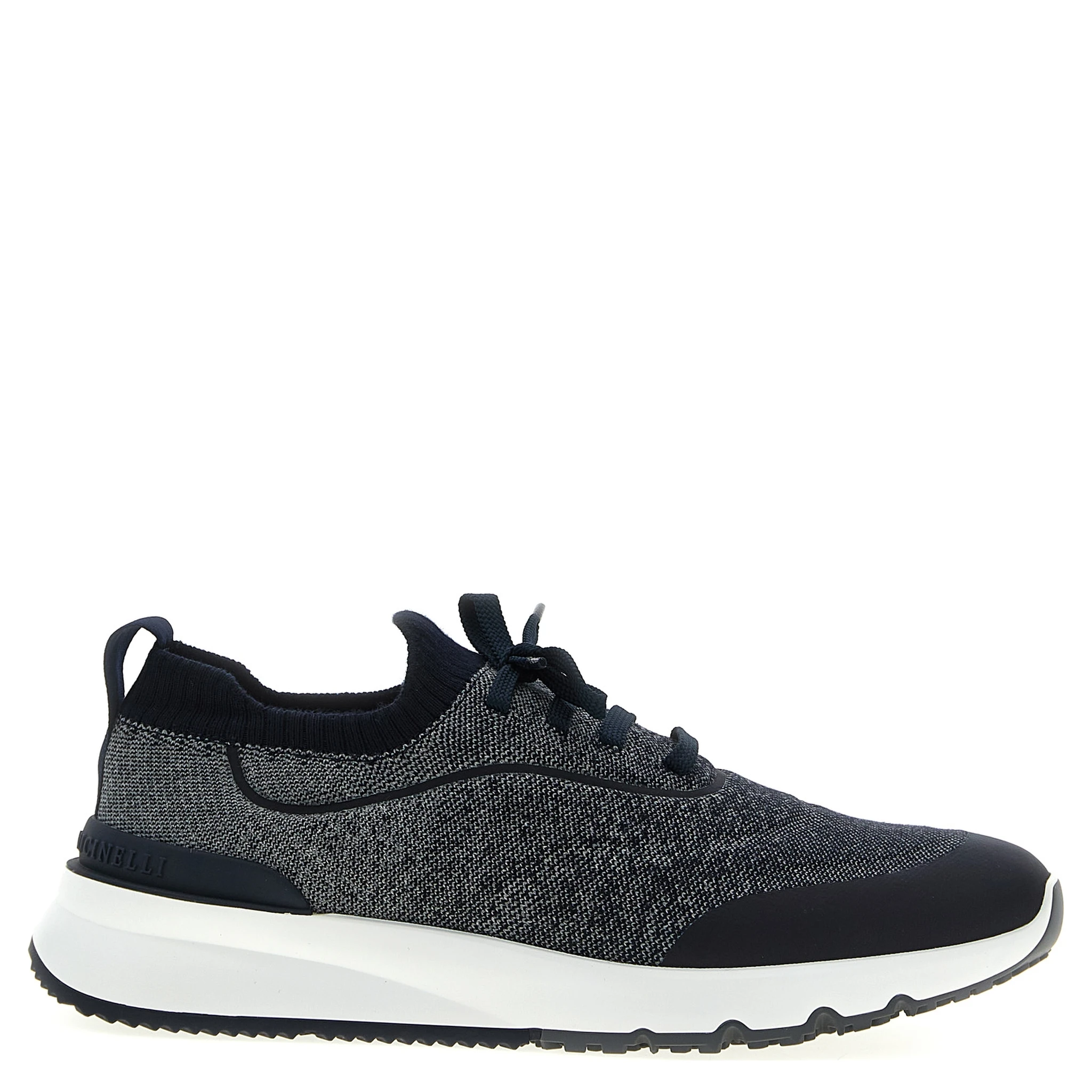 Blue Cotton Athletic Sneakers
