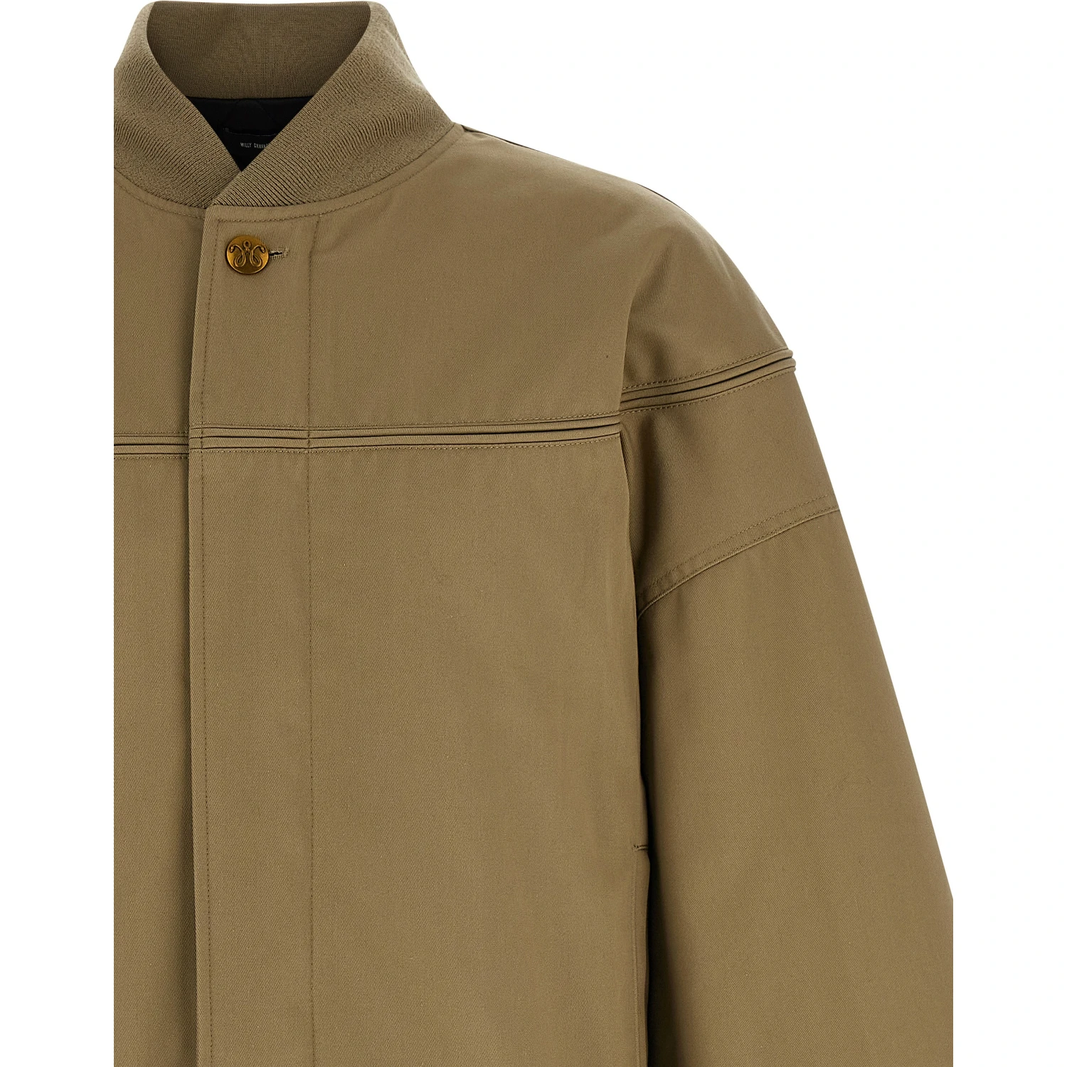 Beige Polyester Bomber