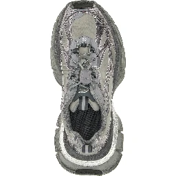 Gray Polyester Athletic Sneakers
