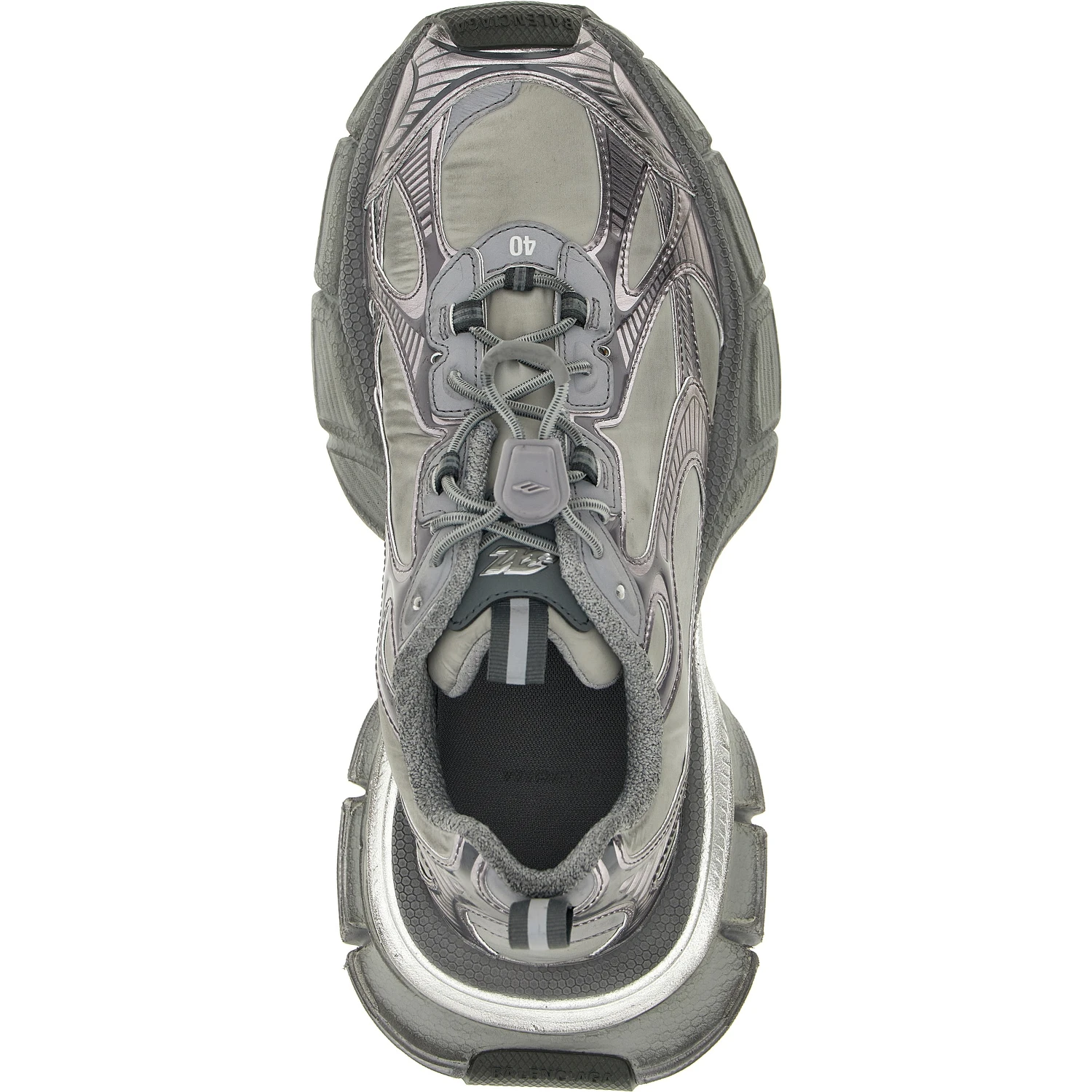 Gray Polyester Athletic Sneakers