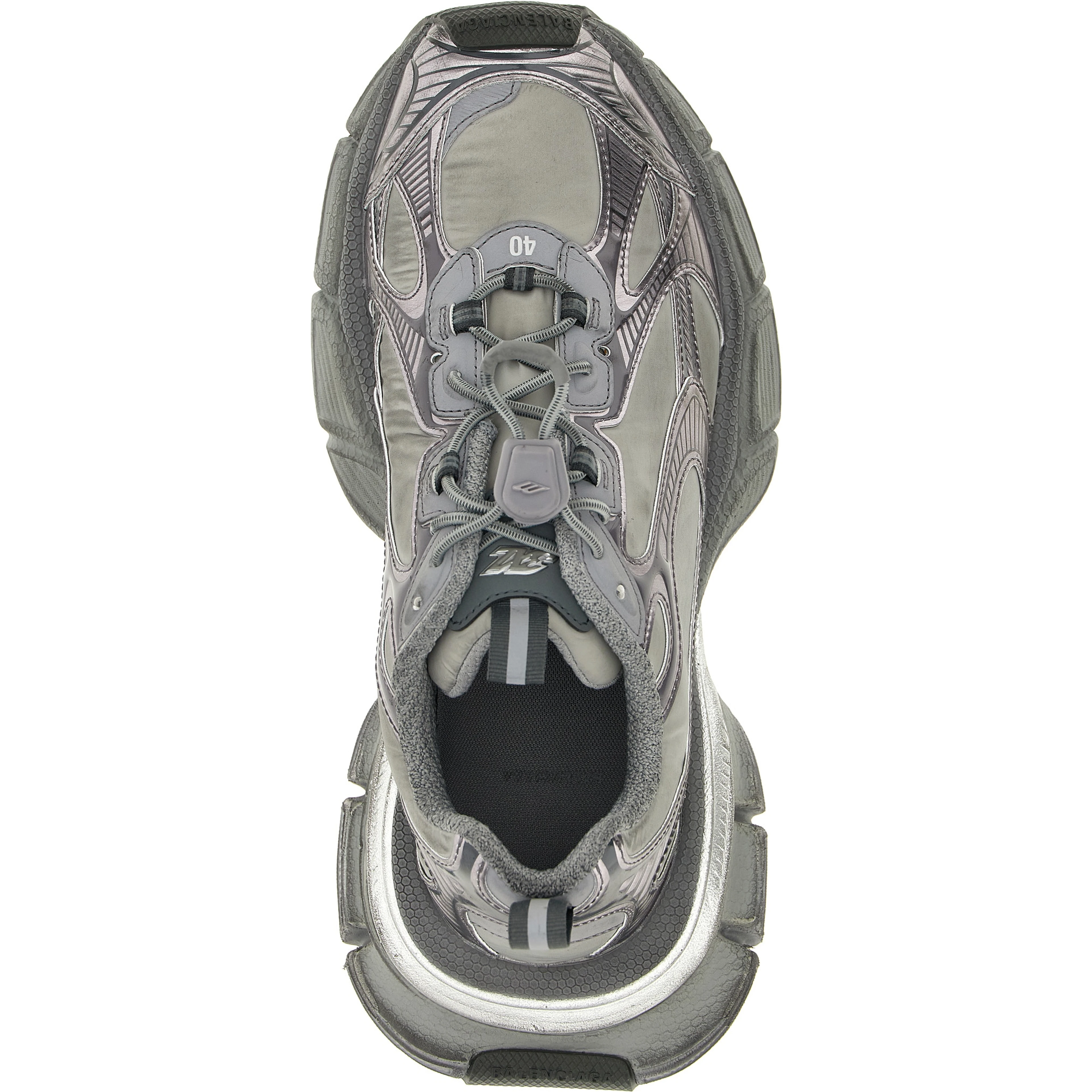 Gray Polyester Athletic Sneakers