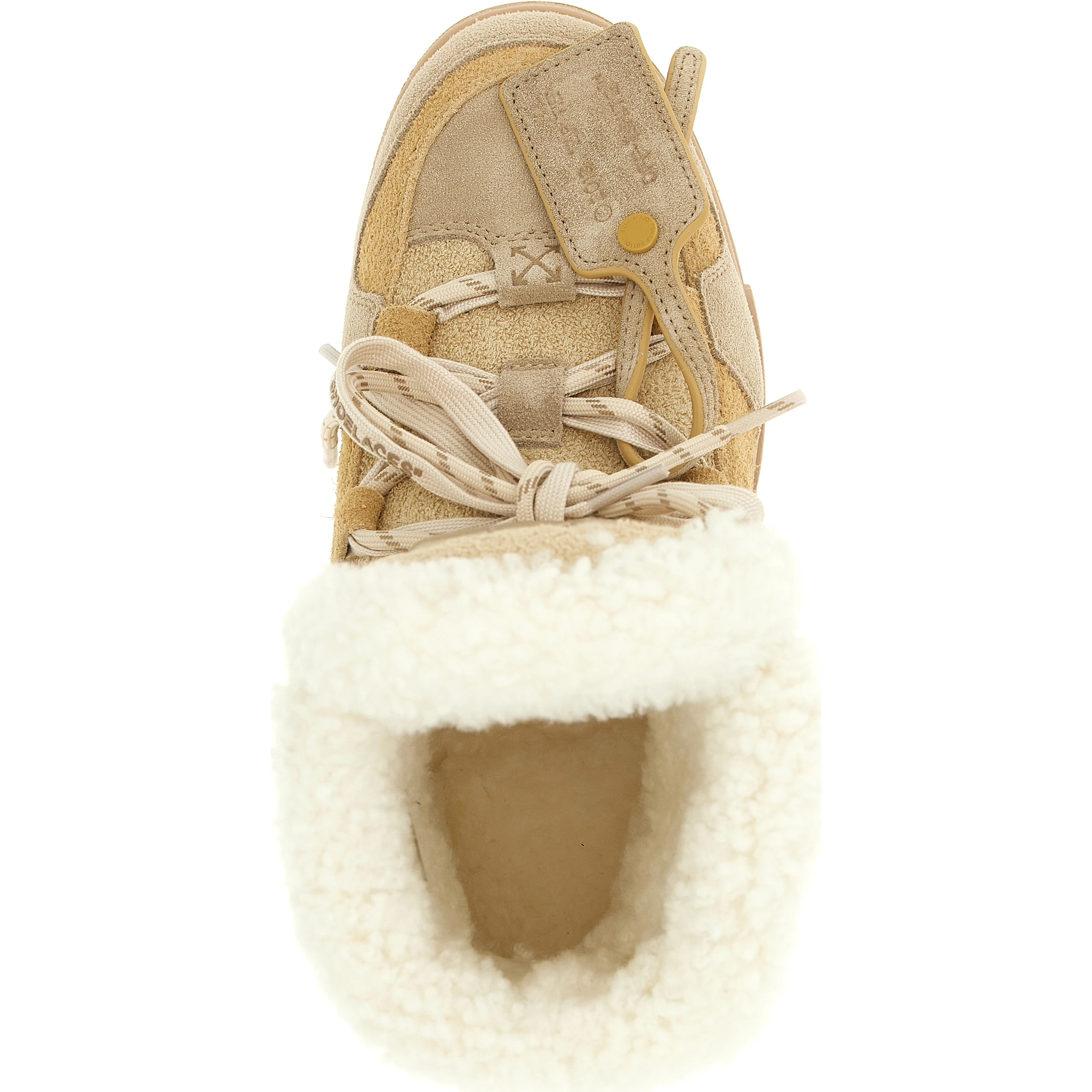 Beige Calfskin Ankle Boots