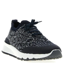 Blue Cotton Athletic Sneakers