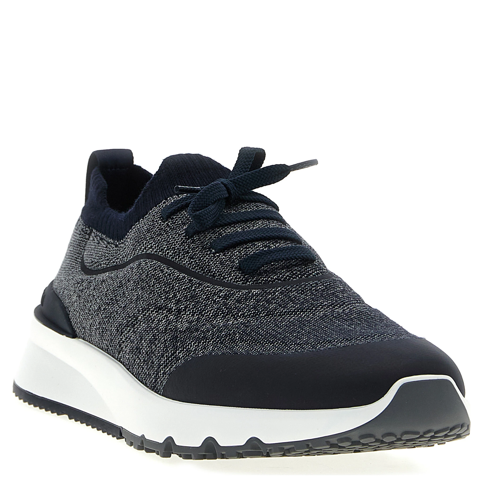 Blue Cotton Athletic Sneakers