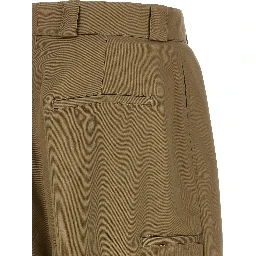 Beige Polyester Chino Pants