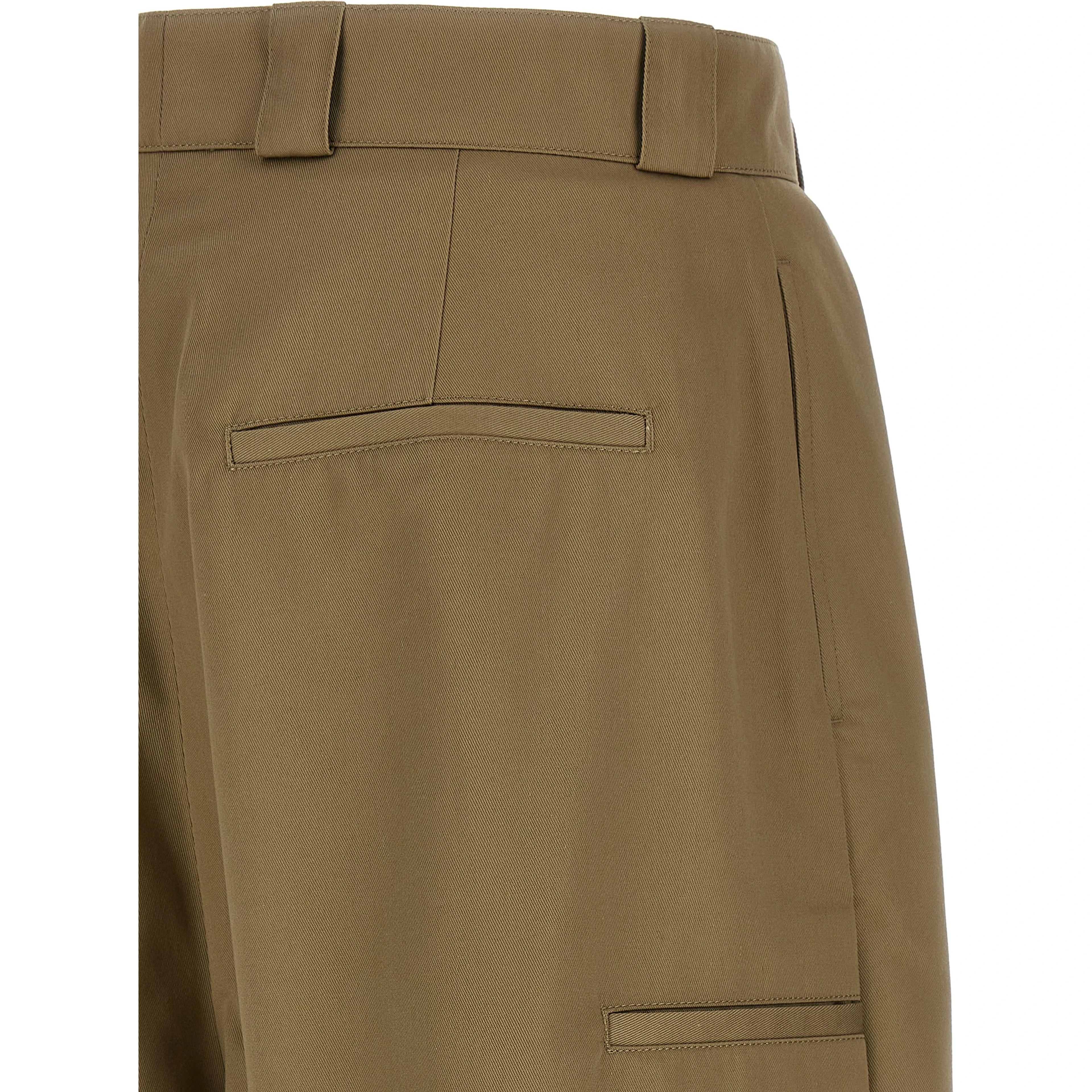 Beige Polyester Chino Pants