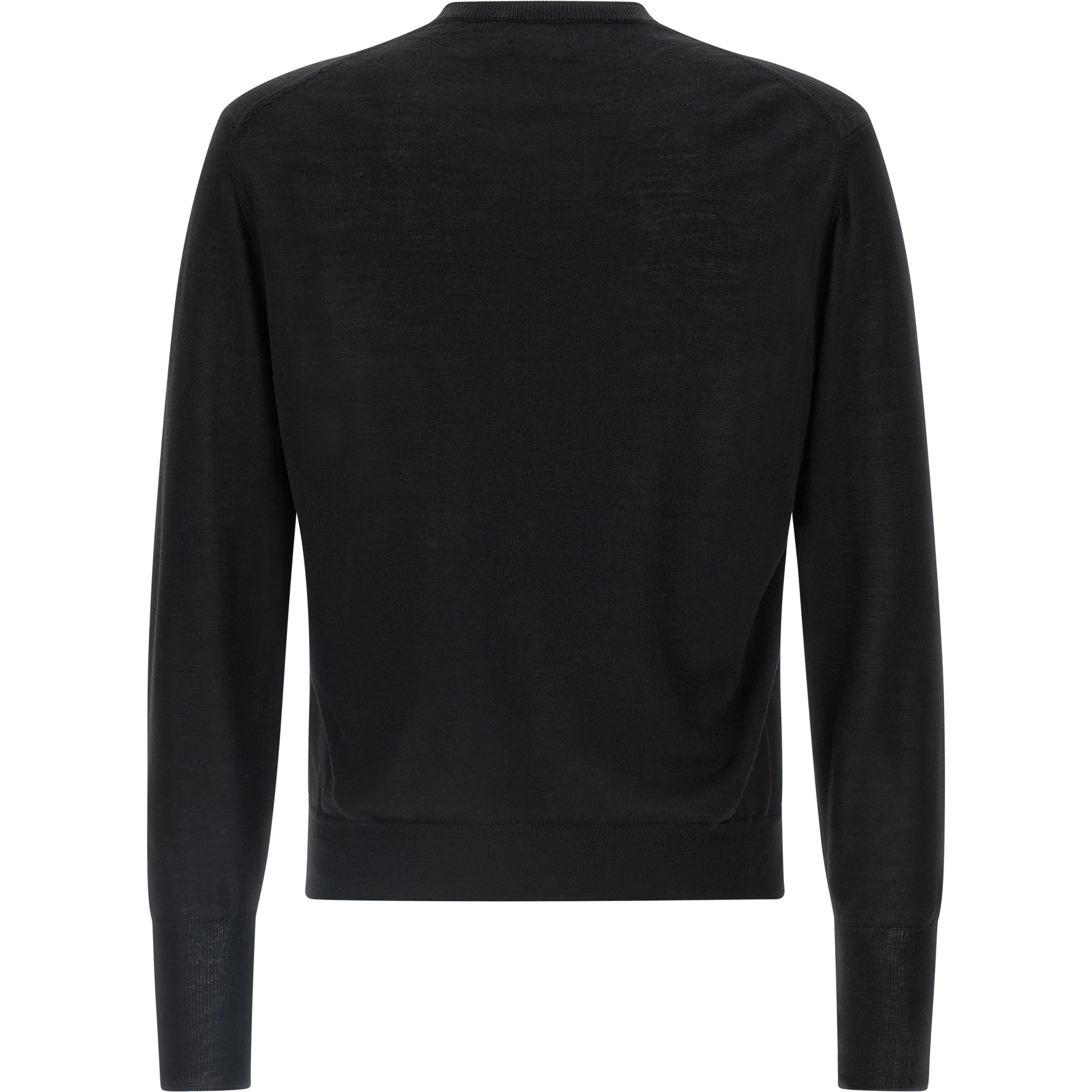 Black Virgin Wool Cardigan