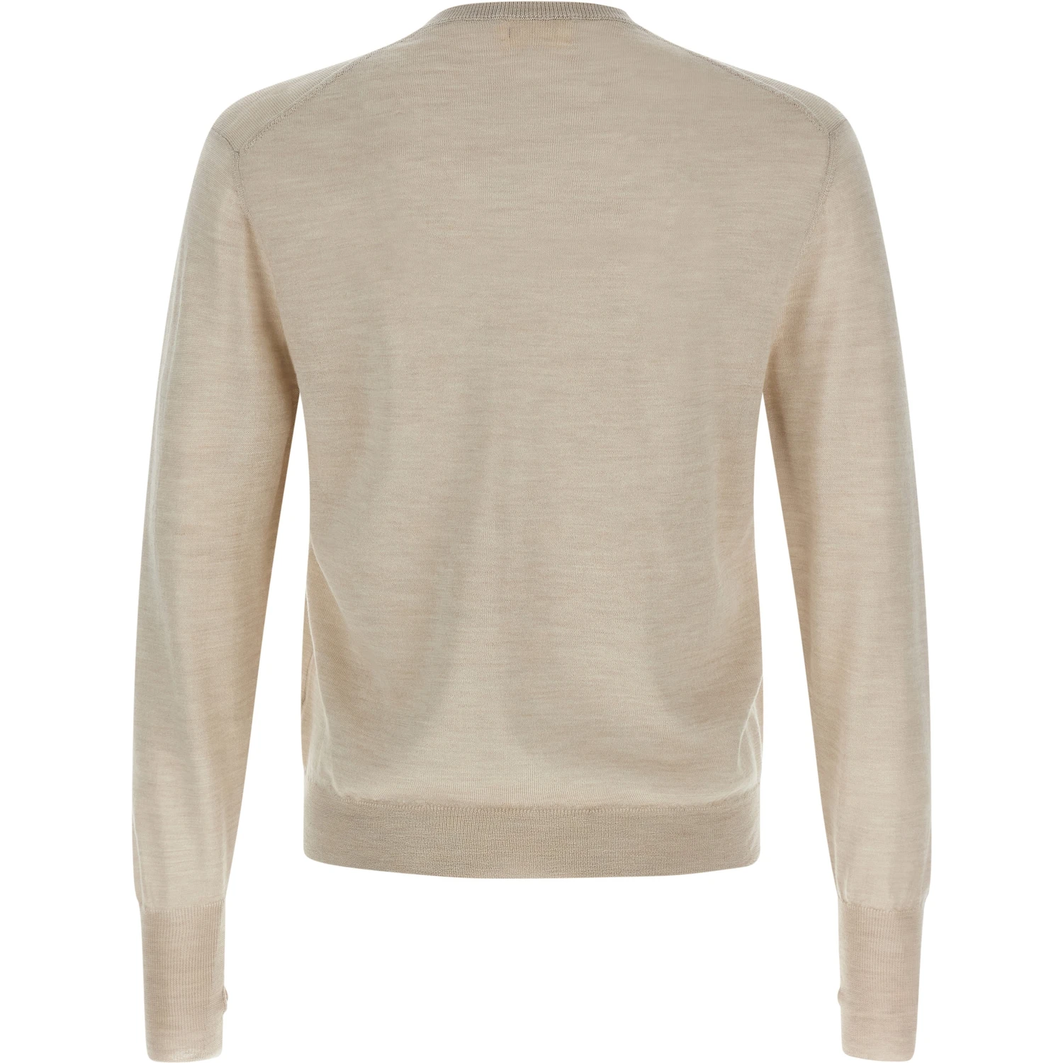 Beige Virgin Wool Cardigan