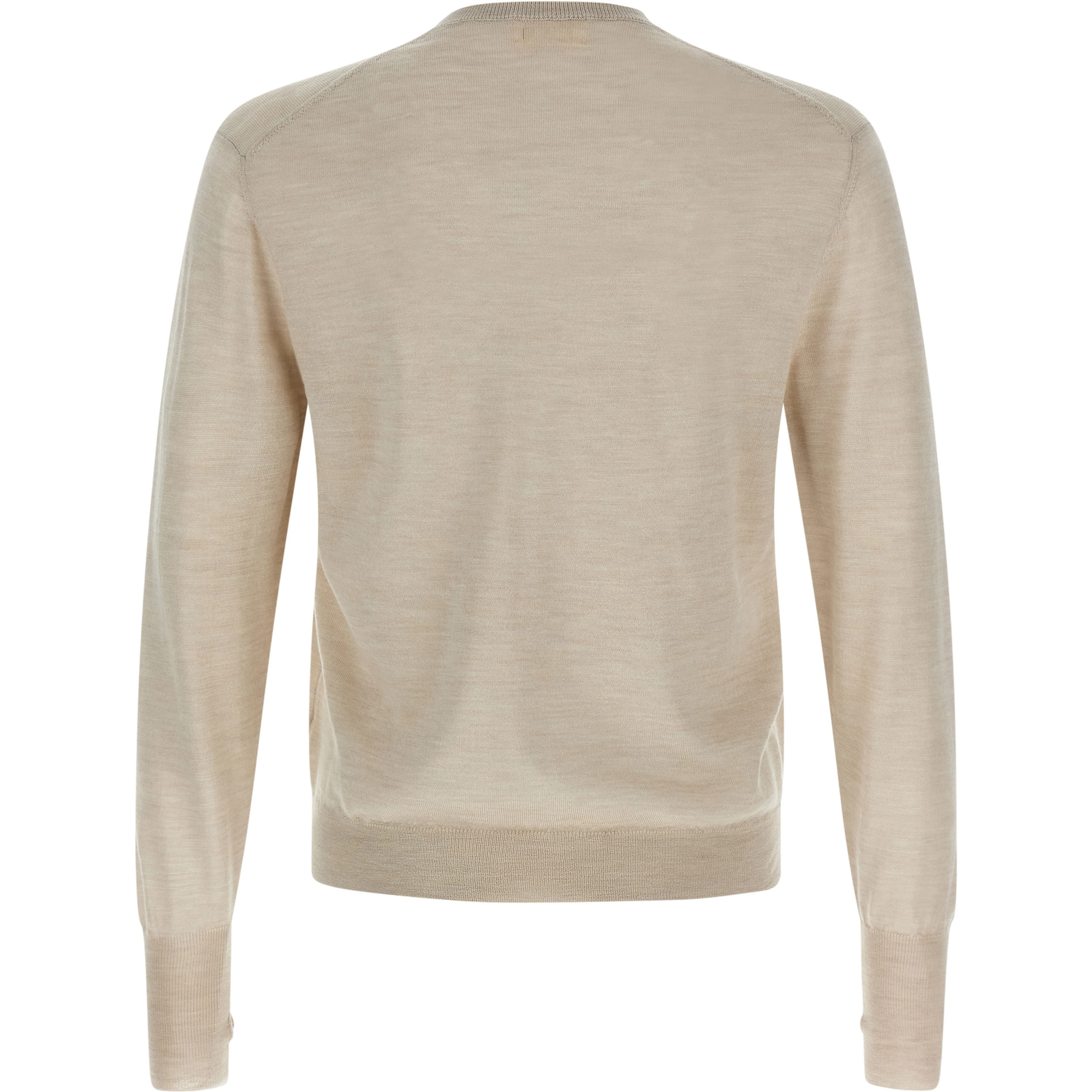 Beige Virgin Wool Cardigan