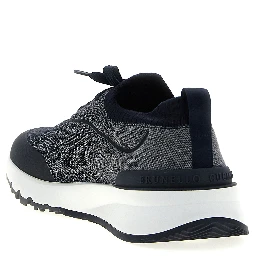 Blue Cotton Athletic Sneakers