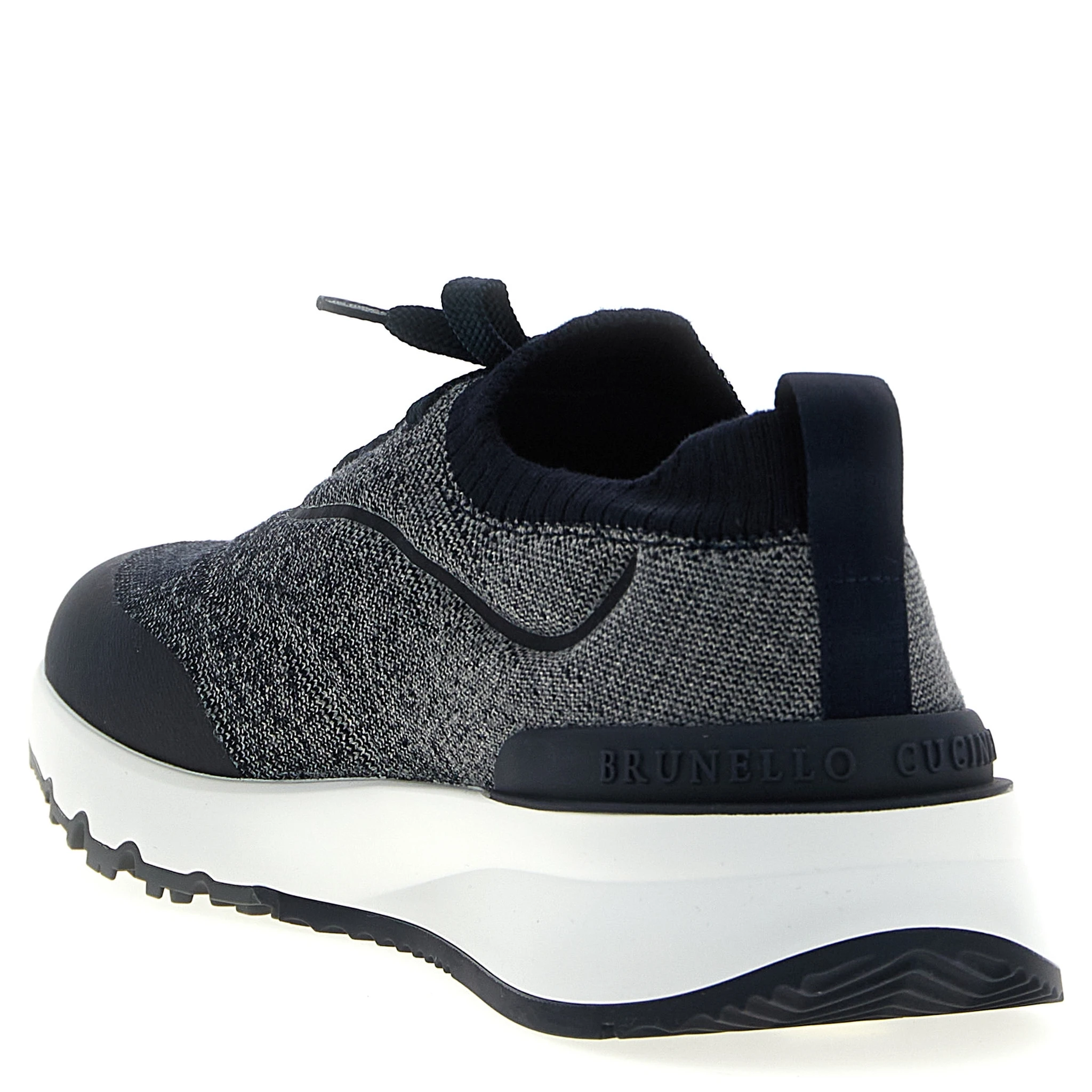 Blue Cotton Athletic Sneakers