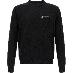 Black Virgin Wool Cardigan