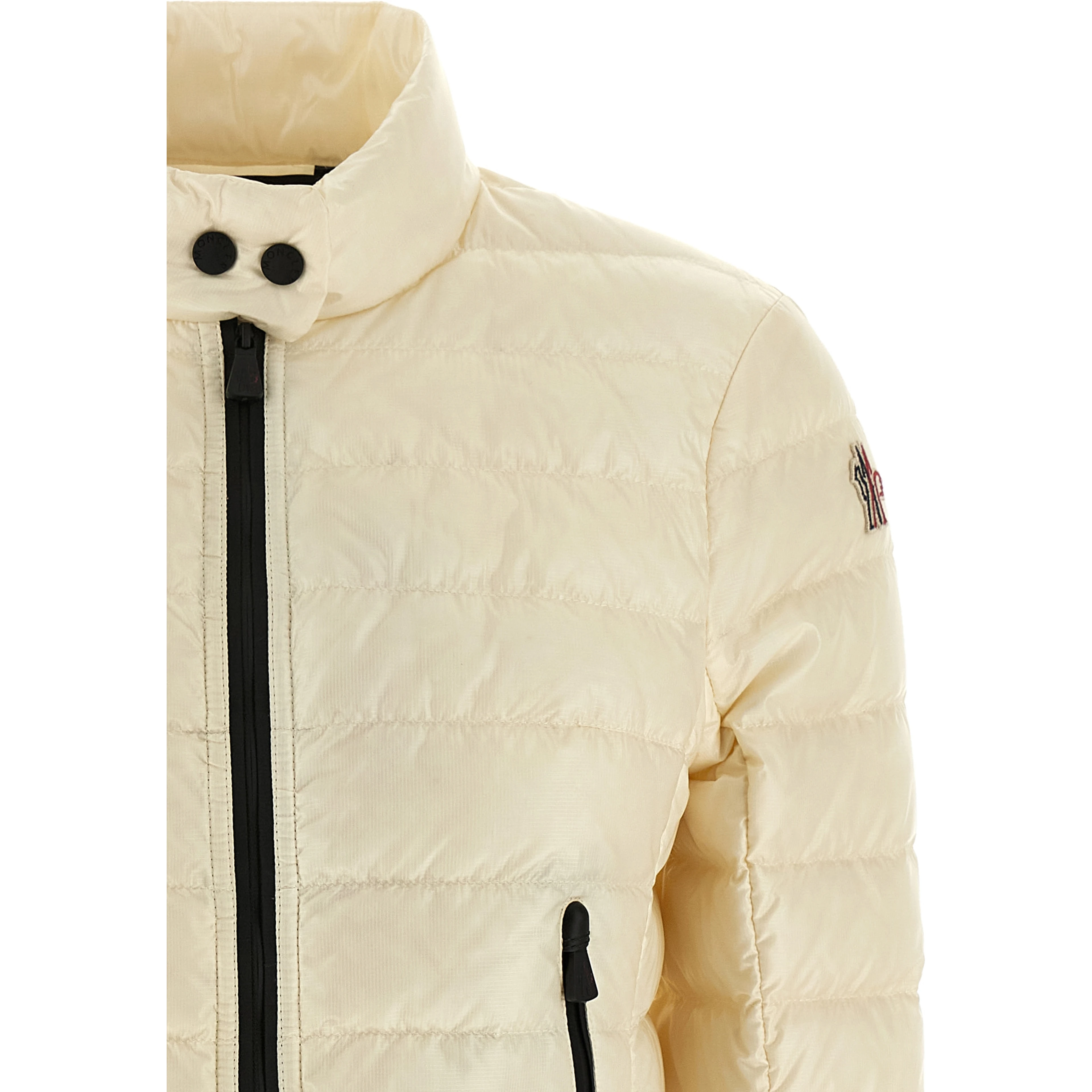 White Polyamide Full-Length Jacket