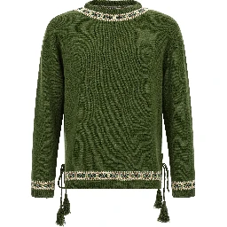 Bicolor Virgin Wool Cardigan
