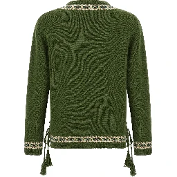 Bicolor Virgin Wool Cardigan