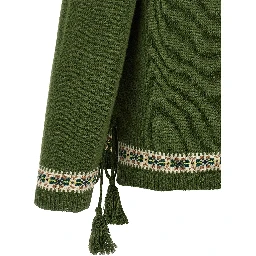 Bicolor Virgin Wool Cardigan