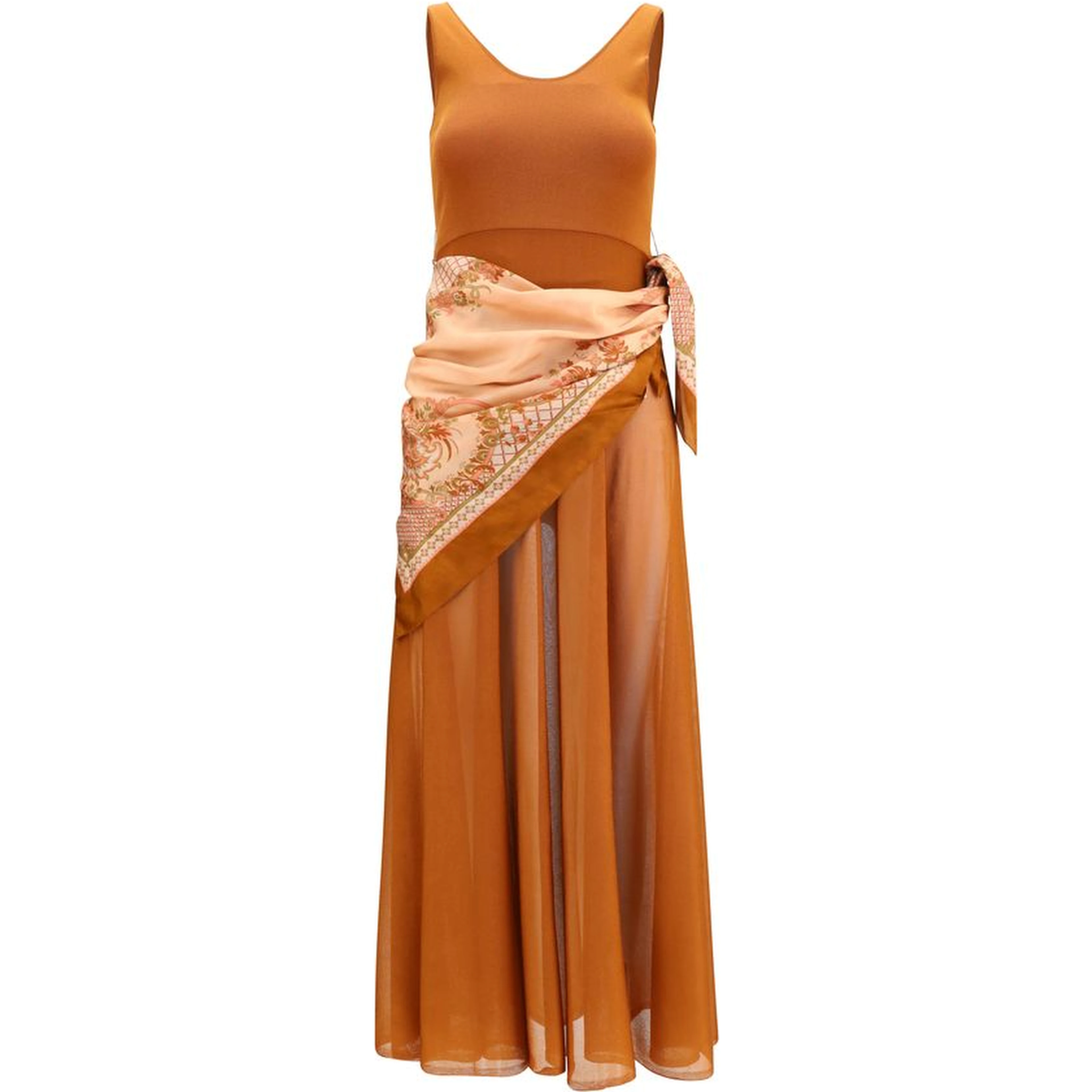 Brown Viscose Casual Dress