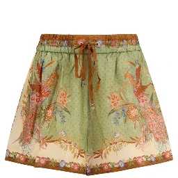 Multicolor Silk Bermuda Shorts