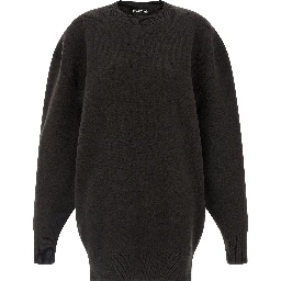 Brown Virgin Wool Short Dress