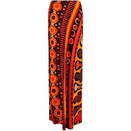 Orange Viscose Long Skirt