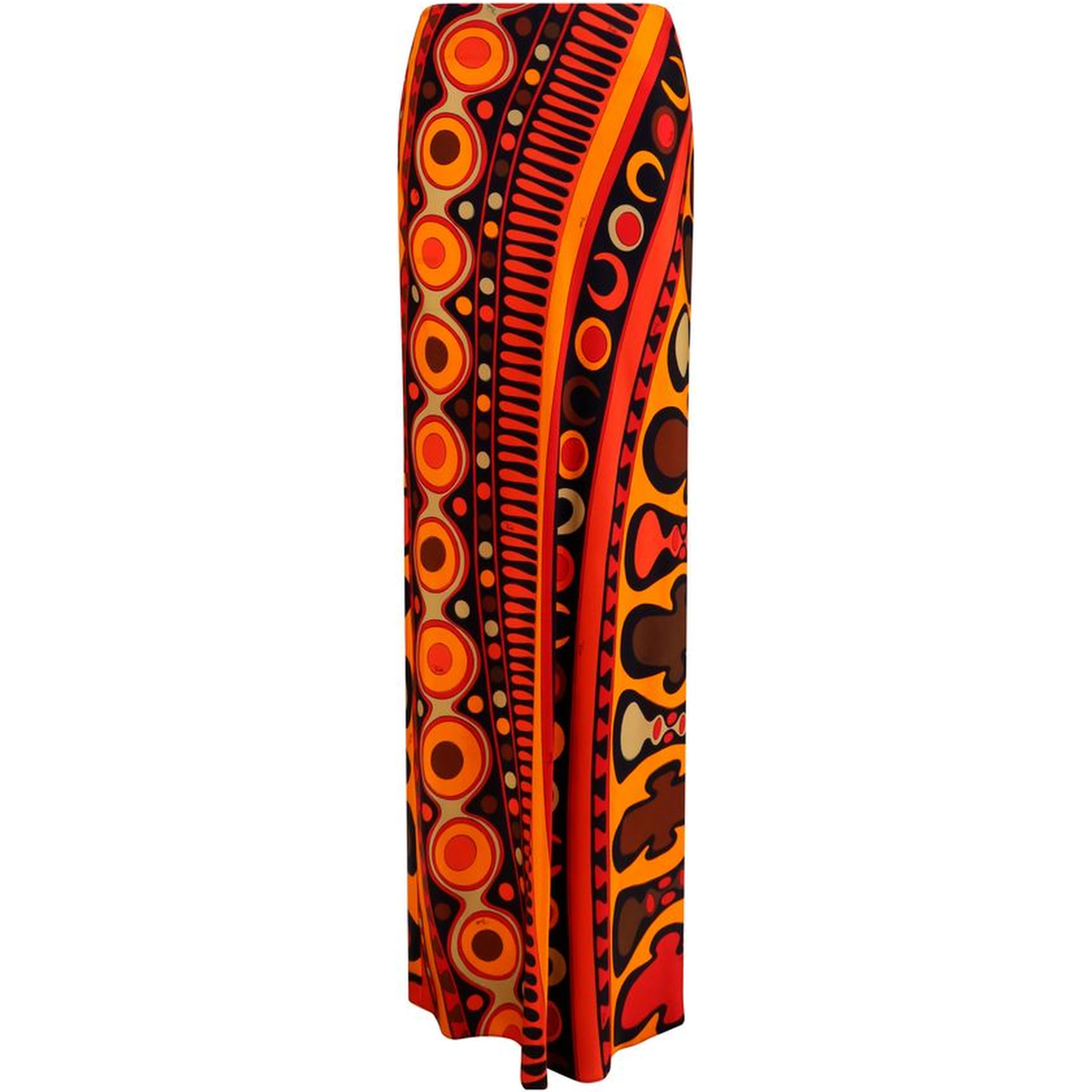 Orange Viscose Long Skirt