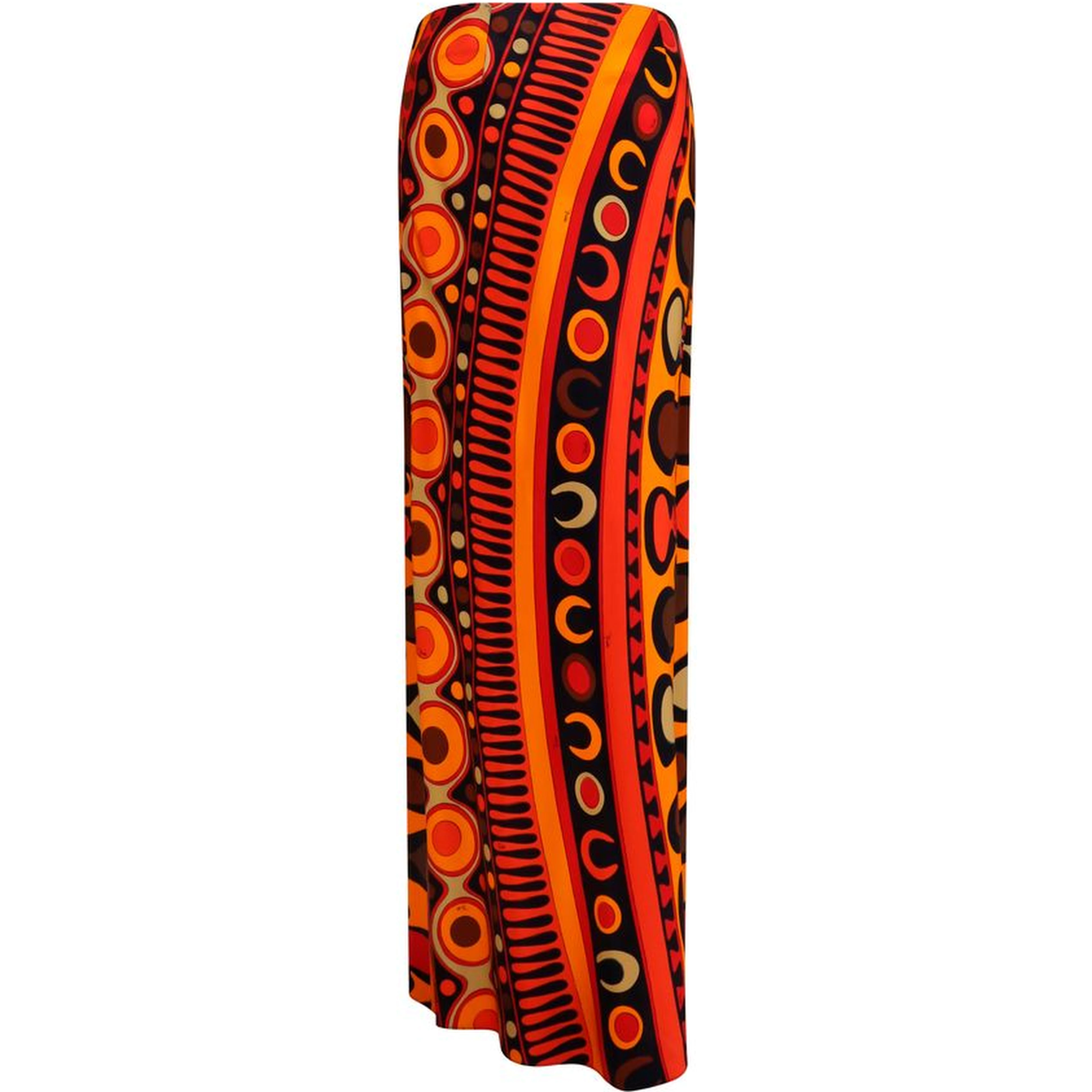 Orange Viscose Long Skirt