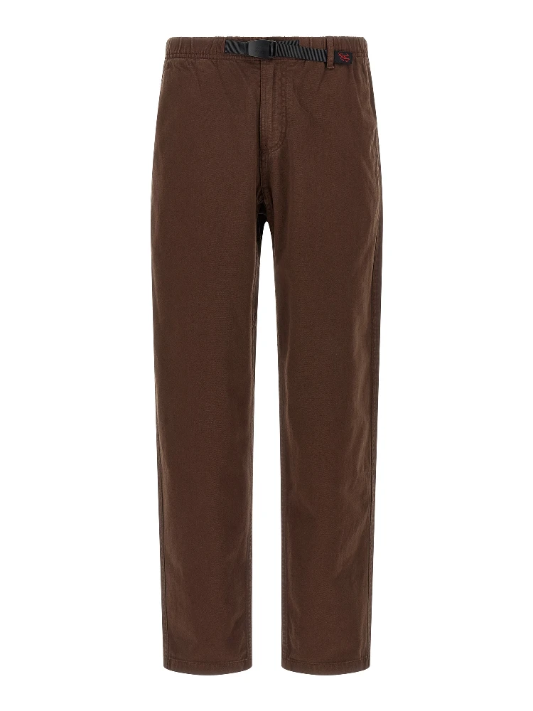 Brown Cotton Casual Pants