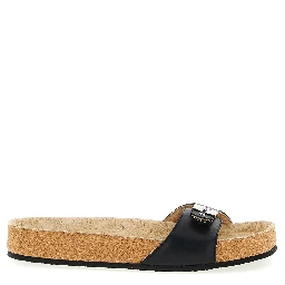 Black Calfskin Slides