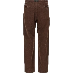 Brown Cotton Casual Pants