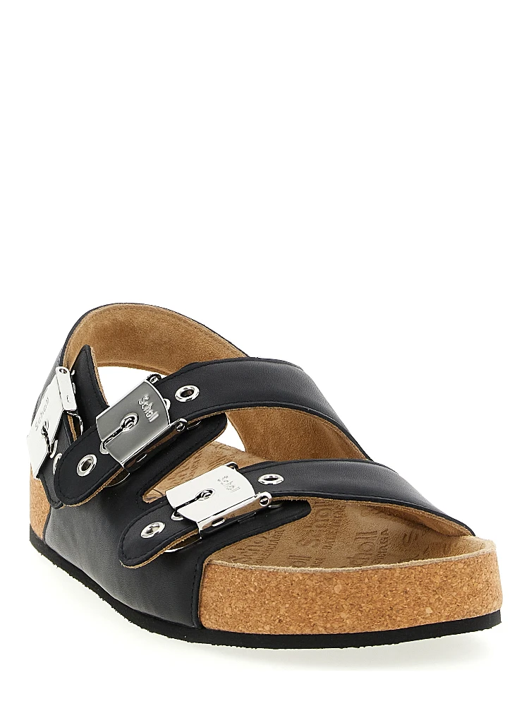 Black Calfskin Flat Sandals alternative